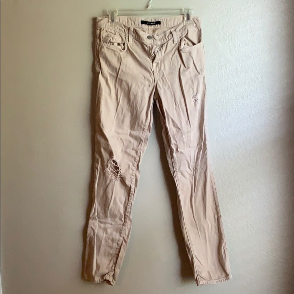 J brand distressed tan jeans!